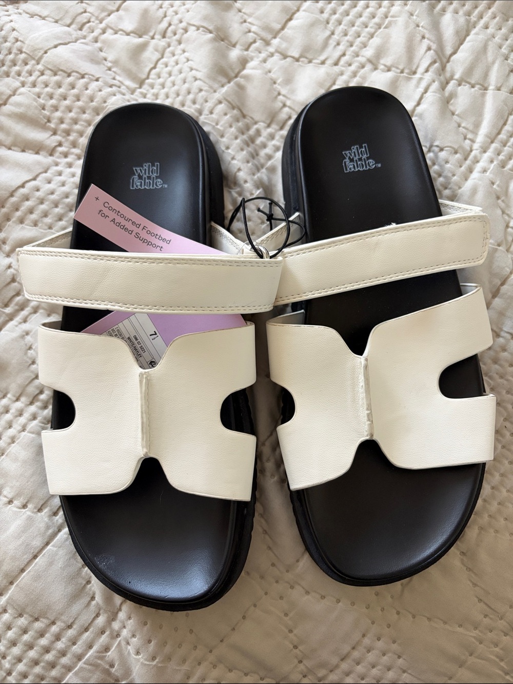 wild fable white/hayley Dual-Strap Slide Sandals